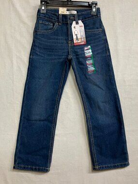 Levi’s 514 Straight Jeans Boys Size 6 Regular Blue Denim Stretch Fit